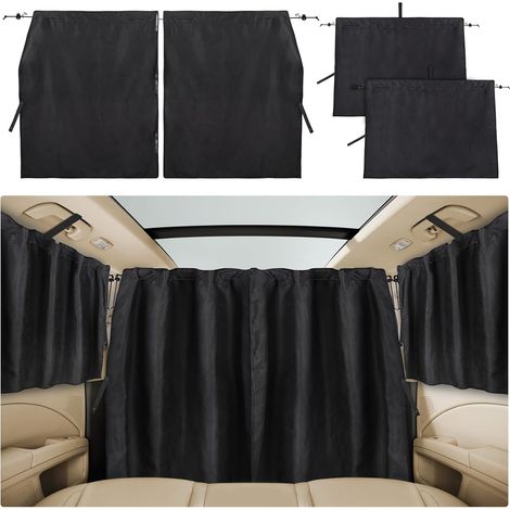 Rideau de Voiture pour Intimité (Lot de 3), Pare Soleil Voiture Arriere en Daim, Rideaux Store Occultant Magnétiques pour Camping Car, Van aménagé 140x80cm (Grande Taille) (1/5)