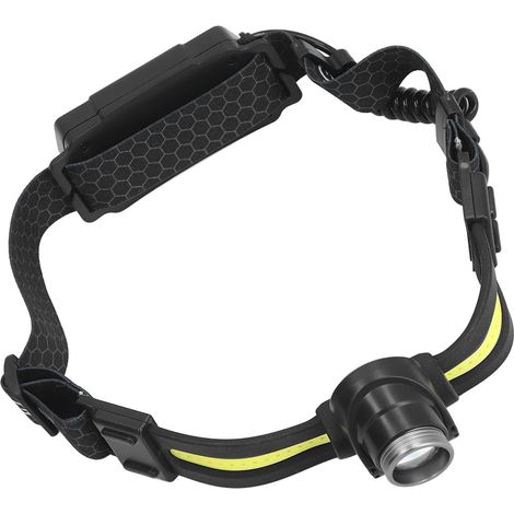Lot COB multifonction avec détecteur de mouvement, LED rechargeable, zoom avant/arrière, lampe frontale pour camping, pêche, exploration extérieure, bandeau circulaire K668 + éclairage longue portée (1/5)