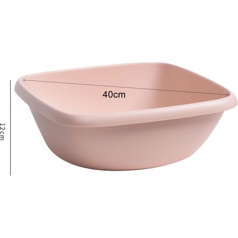 Bac de Lavage Plastique Familial Maison Dormitory Cute Square Basin lavage lavage Dishing Grande Pink (1/4)