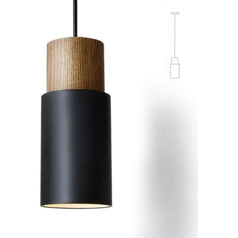 Suspension industrielle vintage, plafonnier rétro en aluminium E27, idéal pour l'éclairage intérieur, lampe de cuisine, salon, salle à manger, chambre (1 pièce/noir) XXW (1/4)