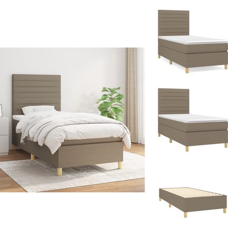 Boxspringbett mit Matratze Taupe 90x190 cm Stoff - Boxspringbett - Doppelbett - Betten - Schlafräume - Tapete (1/5)