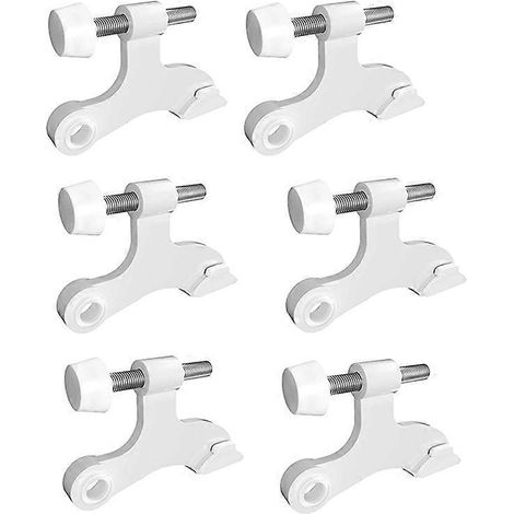 Lot de 6 goupilles de charnière blanches, butée de porte, charnière robuste réglable -- (1/5)