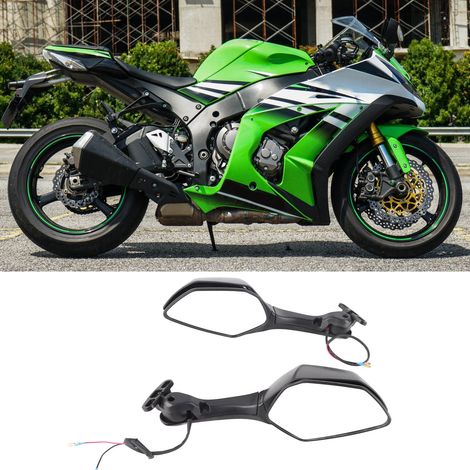 Rétroviseurs moto avec clignotants LED pour Kawasaki Ninja ZX10R 2011-2015 (1/5)