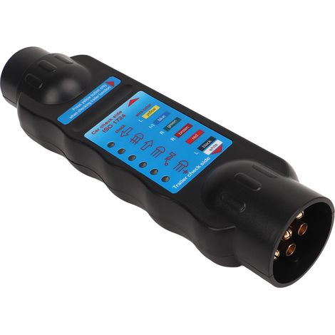 12V 7-poliger Anhängerbeleuchtungs-Verkabelungsprüfer Stecker-Buchse Diagnosewerkzeug für Anhänger, Wohnwagen, Pferdeanhänger, Fahrradträger (1/5)
