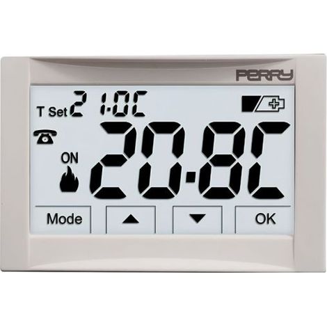 PERRY Termostato digitale ad incasso 3V serie “MOON” TOUCH SCREEN - 1TITE542