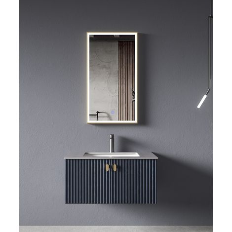 Meuble de salle de bain Bleu Bombay 2 portes - 80 cm (1/3)