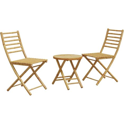 Maison Exclusive - 3-tlg. Bistro-Set Bambus