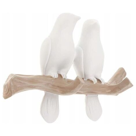 Patère Design Oiseau sur Arbre, Patère Porte Clés Murale d'Entrée, Patère Décorative 2 Oiseaux (1/5)