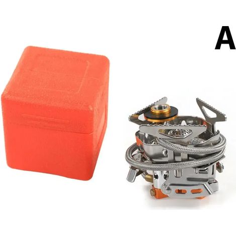 Réchaud à gaz de camping extérieur résistant au vent, en acier inoxydable, à trois brûleurs, pliable et portable, pour pique-nique et autres occasions. (1/5)