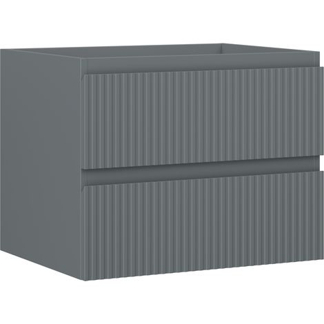 Mexen Rivel mobile da bagno sotto lavabo 60 cm, 2 cassetti, scanalato, grafite opaco - 91A20-06047-2-BFF66 (1/5)