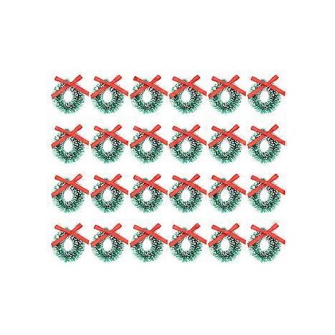 24 mini guirlandes décoratives artificielles pour sapin de Noël