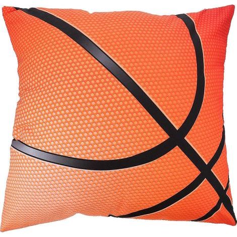 Dekorativer Kissenbezug für Sofa, Polyester-Kissenbezug mit Sportballmuster – 45 x 45 x 0,2 cm – Orange (1/4)