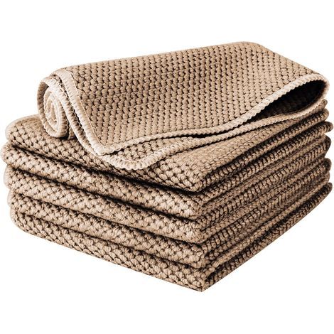6-Piece Microfiber Cloth Set, 30x30 cm, Multi-Purpose, Water Absorbent, for Car and Kitchen Cleaning (1/5)