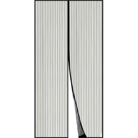 Fliegengitter Tür Insektenschutz Magnet 120x220 cm Schwarz (1/5)