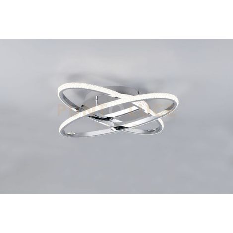 LANE PLAFONIERA LED 27W 3500lm, 4000K CROMATA CON DIFFUSORE EFFETTO CRISTALLO E DIMMERAZIONE INTENSITA' CON INTERRUTTORE D. 58CM