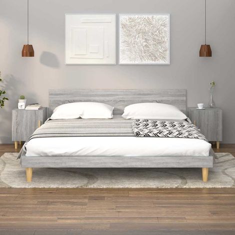 vidaXL Bedside Cabinets 2 pcs Grey Sonoma Engineered Wood (1/5)