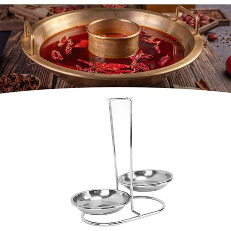 Schöpfkellenhalter aus Edelstahl, doppelseitiger silberner Schöpfkellenhalter für Fondue-Set (1/5)