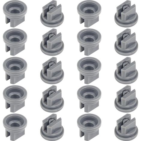 Lot de 14 buses plates en plastique à 110 degrés avec ouverture 0,4 mm pour pulvérisateur dos, jardin, équipement pulvérisation agricole (rouge) - 20pcs Fan-Shaped VP110-06 Gray (1/5)