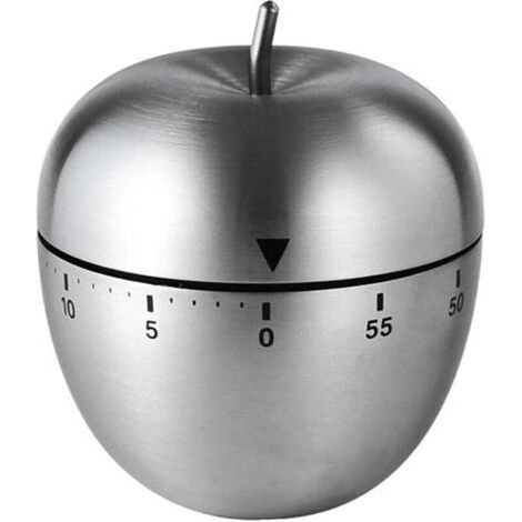 Horloge Minuteur de cuisine en acier inoxydable, outil pédagogique de gestion du temps Pomme , minuteur numérique, compte à rebours (1/4)