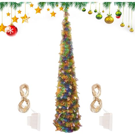 Sapin De Noël Avec Lumières Décoration De Noël Réaliste Artificielle De 152 Sapin Noël Pailleté Scintillant Pour Intérieur Extérieur Porche Table Chambre Bureau Entrée Jardin Balcon Halloween (1/5)