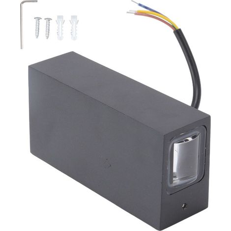 Applique murale LED 6W, boîtier noir, 2 LED, lumière chaude, idéale pour salon, couloir ou jardin, 85-265V CA (1/5)