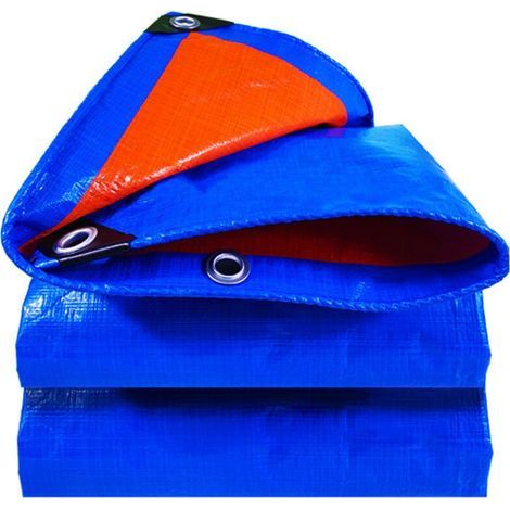 Bâche - Bleu/Orange - Résistant à la chaleur - 2 x 4 m