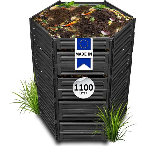 GARANTIA AIR-KING Composteur emboîtable 1100 L noir