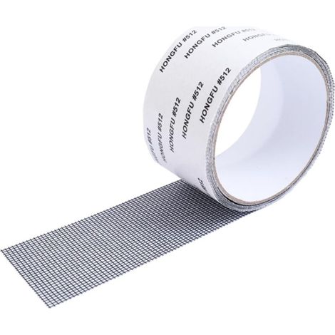 Strisce di riparazione per zanzariere - 5 cm di larghezza, 2 m di lunghezza - Ritagliabili, impermeabili, forte adesione, riparazione zanzariere, grigie