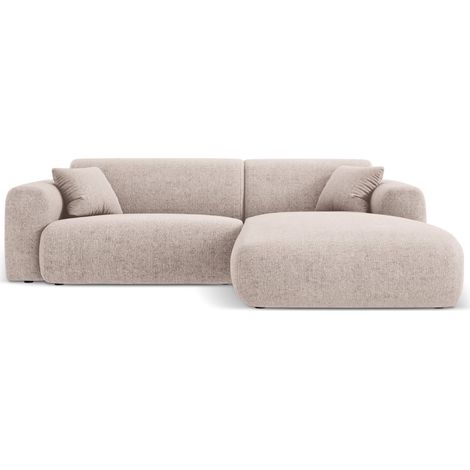 Canapé d'angle droit 4 places en chenille beige (1/5)