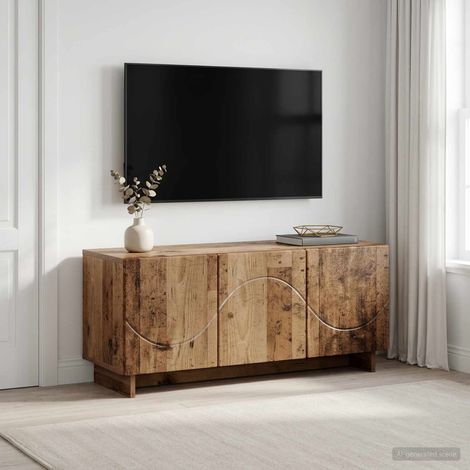 vidaXL Meuble TV 90 x 34,5 x 40 cm Bois ancien Bois d'ingénierie (1/5)