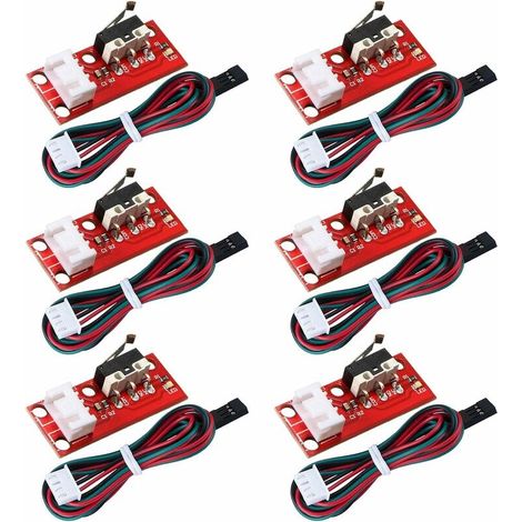 6 Pièces Interrupteur de Fin de Course Mécanique End Stop pour l'imprimante 3D RepRap Prusa Mendel CNC Arduino Mega 2560 RAMPS 1.4