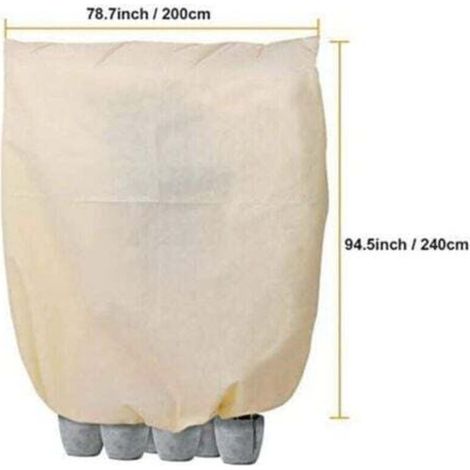 (200x240cm) Winter Plant Cover, Winter Protection Cover for Plants, Non-Woven Protective Cover, Beige