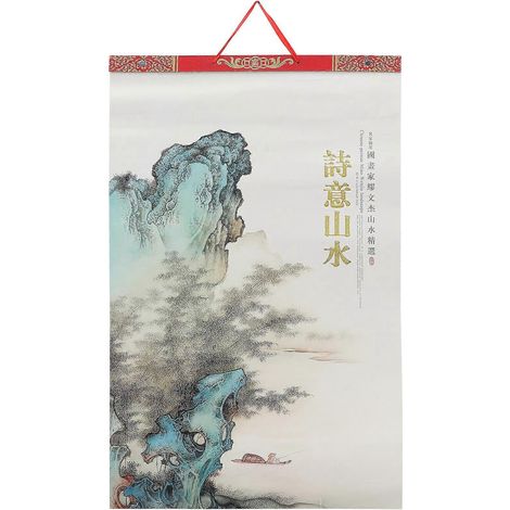 Calendrier traditionnel chinois à suspendre pour l'année du Dragon 2024-69X43.5X0.5CM