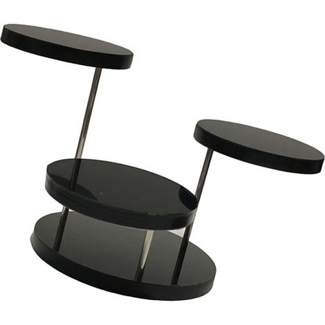 Présentoir à bijoux rond à plusieurs niveaux, support à bagues surélevé pour gâteaux et desserts, étagères décoratives pour fêtes, 3 niveaux, noir (1/5)