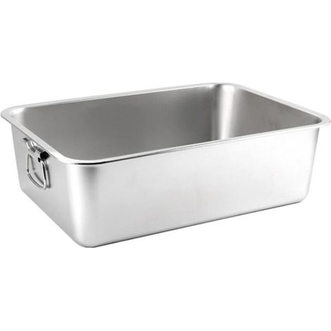 Rechteckige Katzentoilette aus Edelstahl, stoßfest, mit niedrigem Einstieg und geräumig, Metall, Haustierzubehör - M 2 (1/5)