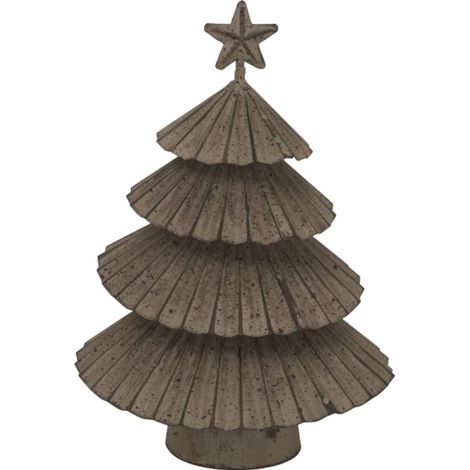 Rustic Layered Christmas Tree with Star - Metal - L6 x W14 x H19 cm - Silver
