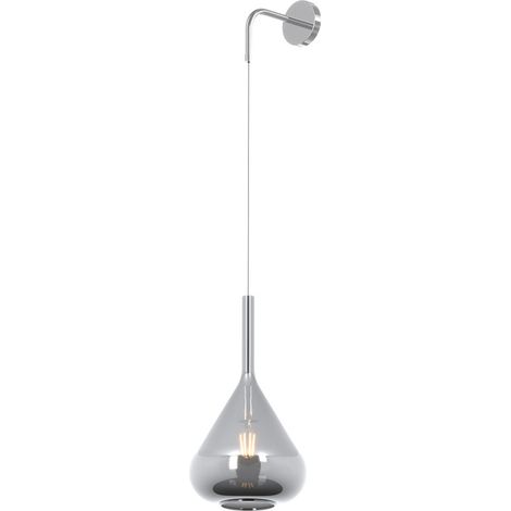 Applique Contemporanea Kona Metallo Cromo Vetro Fumè 1 Luce E27 (1/4)