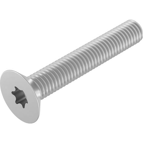 lot de 20 vis à tête fraisée m4 x 25 mm, acier inoxydable, six pans creux tx, iso 14581, filetage complet (1/4)