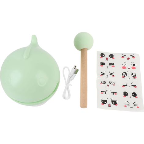 Veilleuse baleine, lampe de chevet en bois rechargeable à luminosité réglable avec marteau intégré, vert forêt, pour la chambre à coucher (1/5)