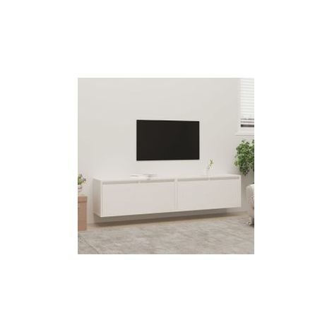 Armoires murales 2 pcs Blanc 80x30x35 Bois de pin massif (1/5)