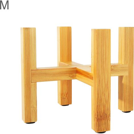 Porte-pot de coin en bois [petits plants, jardin] Stand Four dimensions équipées - Pad contre scratches (1/5)