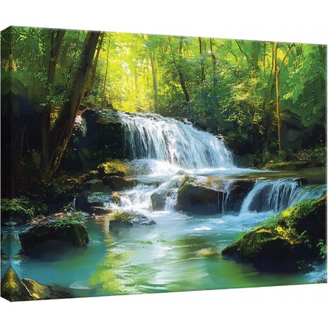 toile Peinture Murale cascade nature pour chambre salon cuisine 120x80 (1/3)