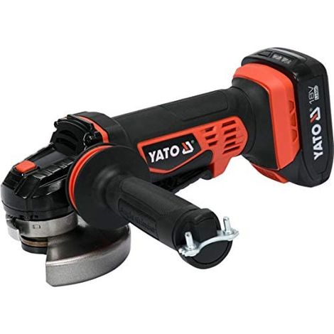 Yato Amoladora angular profesional rojo y negro 18V batería Li-Ion (1/5)