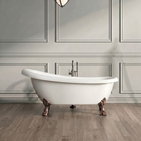 Bañera con patas RICHMOND  155 cm patas LEÓN COBRE ENVEJECIDO