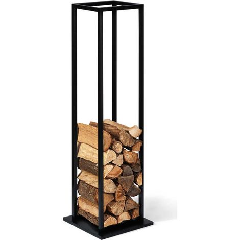Facilitys – Range bûches vertical en métal – H.112 cm – Design compact et industriel – Capacité gros tronçons et buchettes