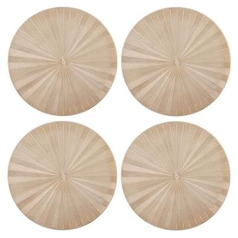 40cm Set of 4 Round Metallic Placemats for Parties and Receptions