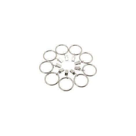 20 Pièces Anneaux de Rideau avec Pince, 38mm Diamètre Intérieur (Argent) Anneaux de Suspension de Rideaux en Acier Inoxydable avec des Clips pour Rideau Photos Décoration (1/5)