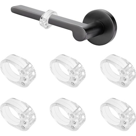 Ensemble de 6 butées de porte en PVC, amortisseurs de porte, protections anti-collision en silicone pour poignées de porte (transparentes)