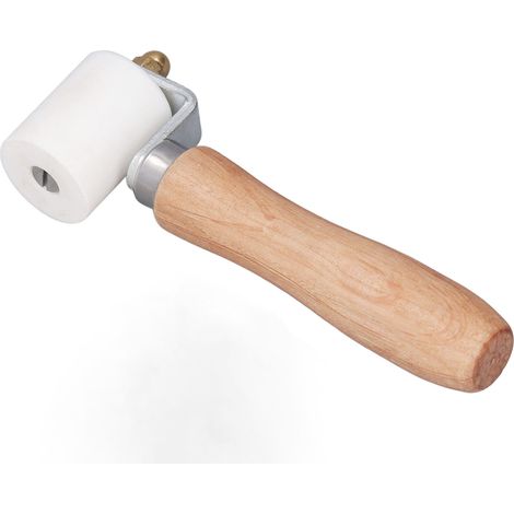 Rouleau de pression pour coutures, rouleau de pressage ergonomique en bois résistant aux hautes températures pour membranes d'étanchéité PVC et bâches. (1/5)