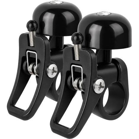 Lot de 2 Sonnettes de Vélo, Mini Sonnette Aluminium Sonnette Velo Adulte pour Vélos de Route, aux VTT pour Trajets Quotidiens et Balades (1/5)